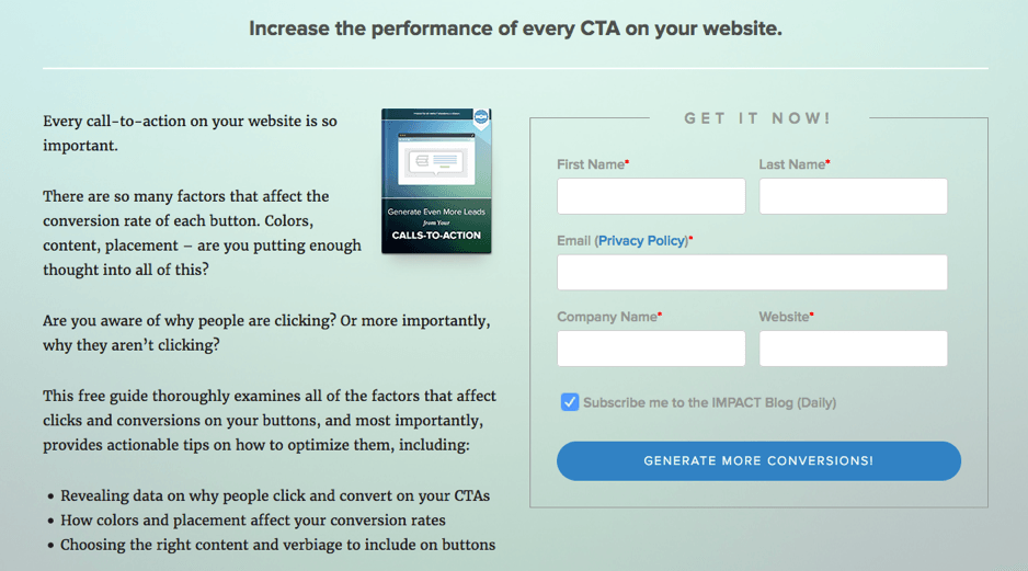 Effective call to action buttons. Lead Generation CTA examples