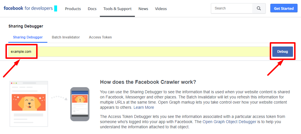 Update Facebook Link Preview. Use Facebook Sharing Debugger