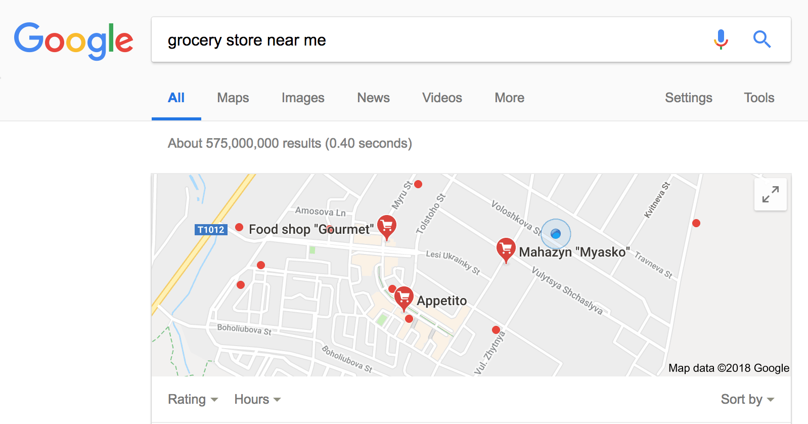 Google Maps seo example - weblium