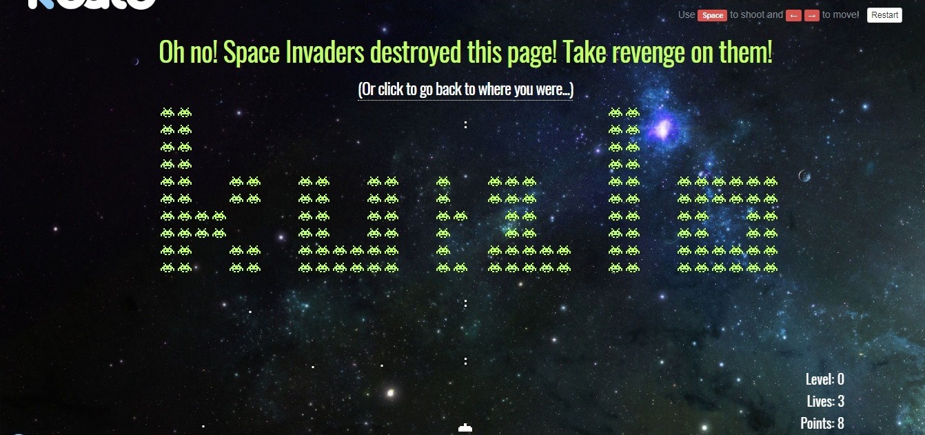 Kualo: best interactive retro game 404 page