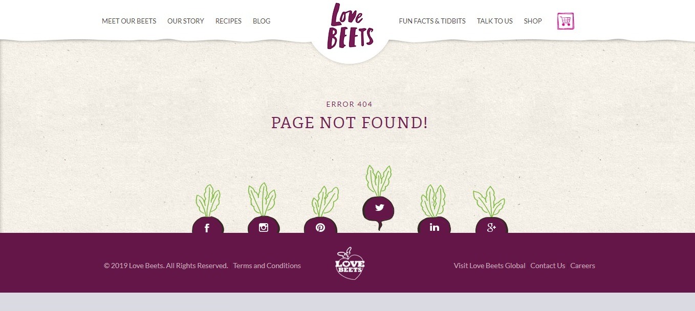  best social marketing-oriented 404 page - weblium blog