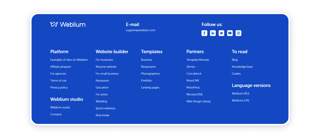 footer in navigation example