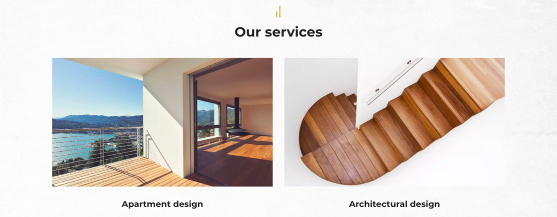 interior designer portfolio example - weblium blog