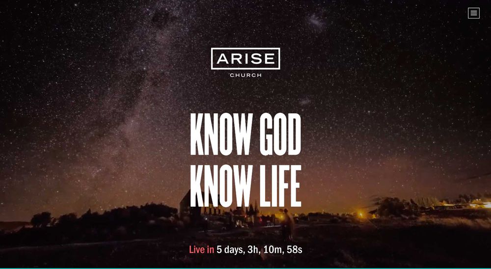 Arise - church website example