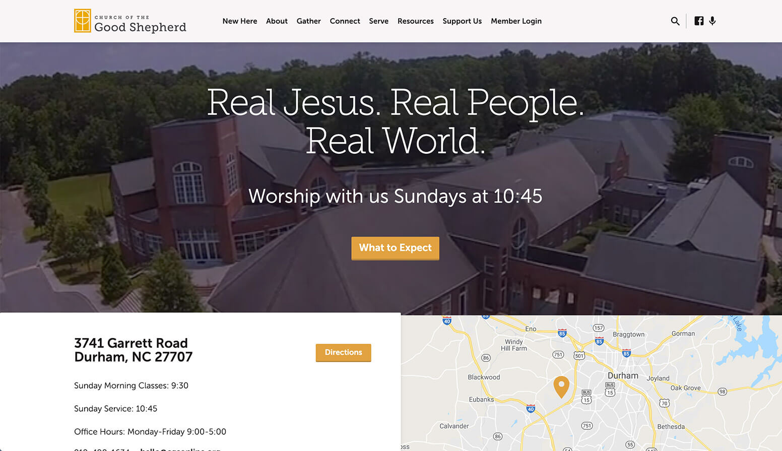 church website example - weblium 