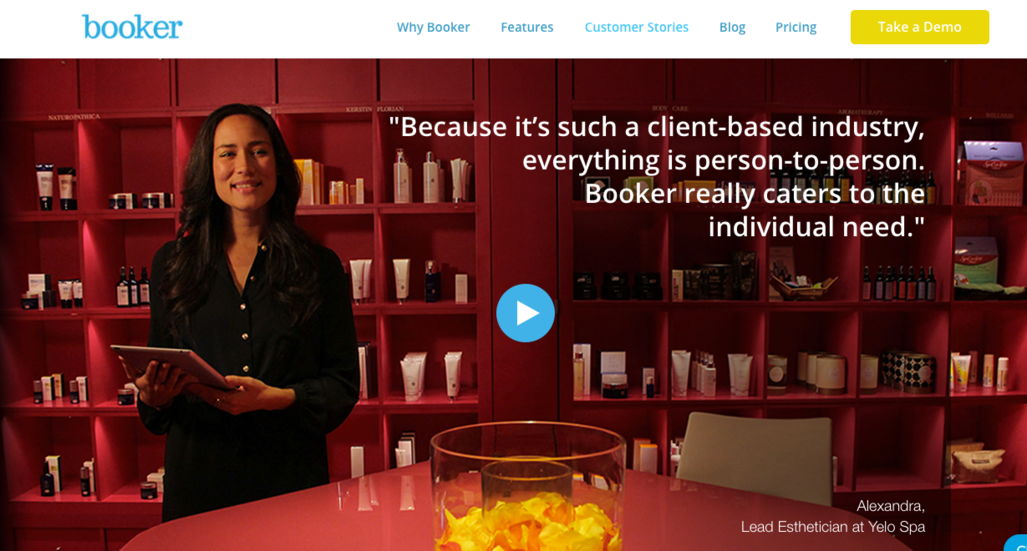 Booker testimonials example - weblium