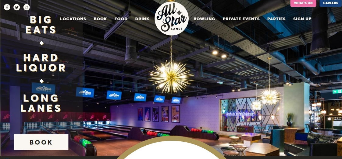  All Star Lanes retro design - weblium