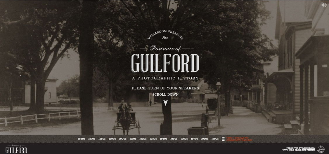 Portraits of Guilford (Crunchies winner) retro website design - weblium