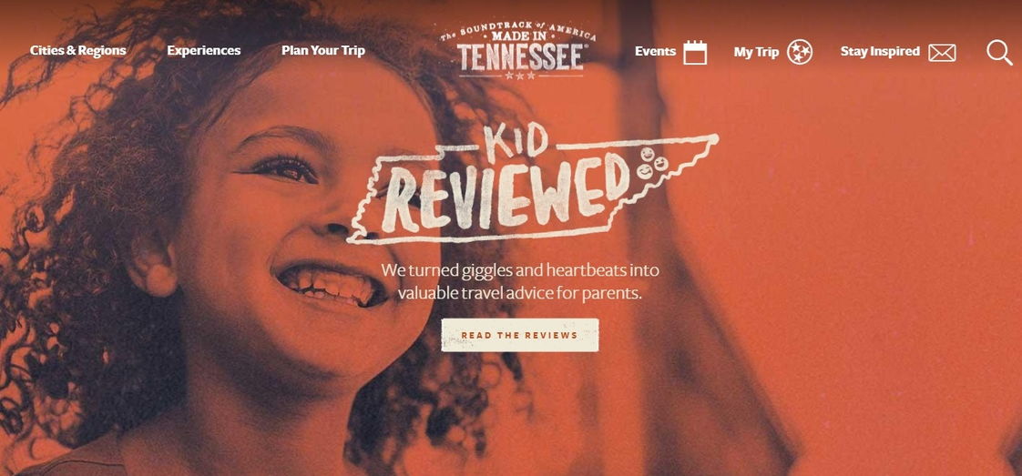 Tennessee vacation retro website