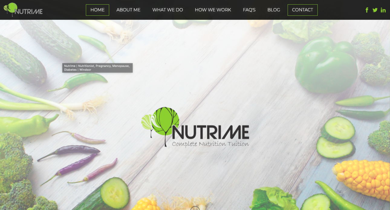 Nutrime website redesign - weblium