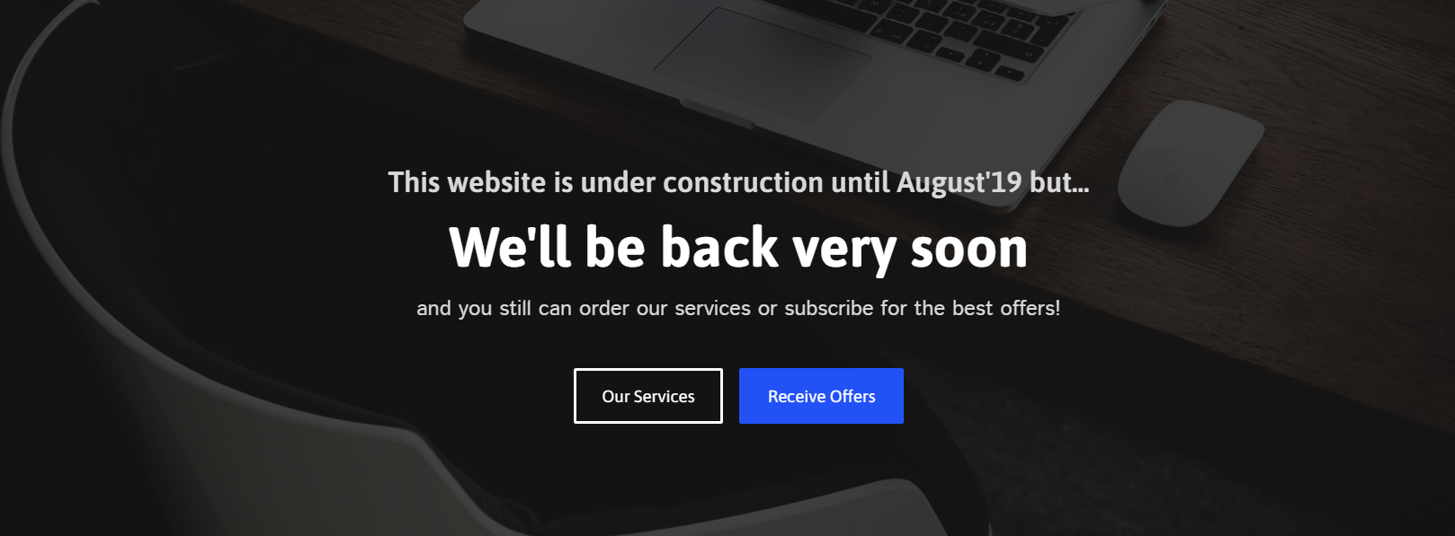 Website under construction message
