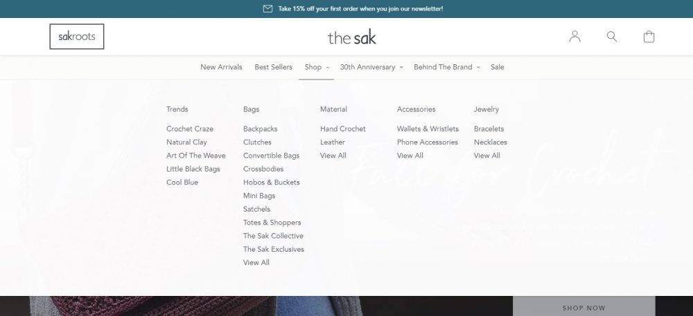 The Sak responsive mega menu