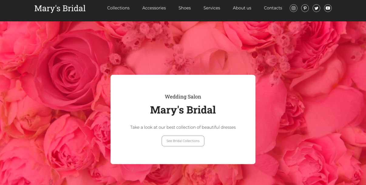 Wedding Salon Website – Pink Love Background 
