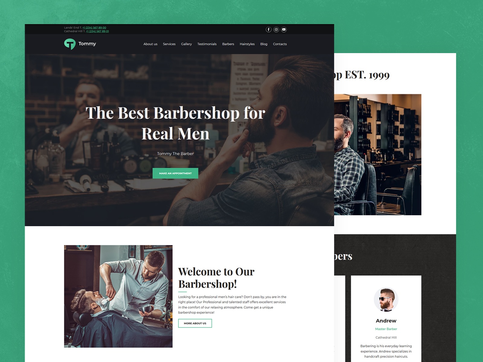 Weblium barbershop website template