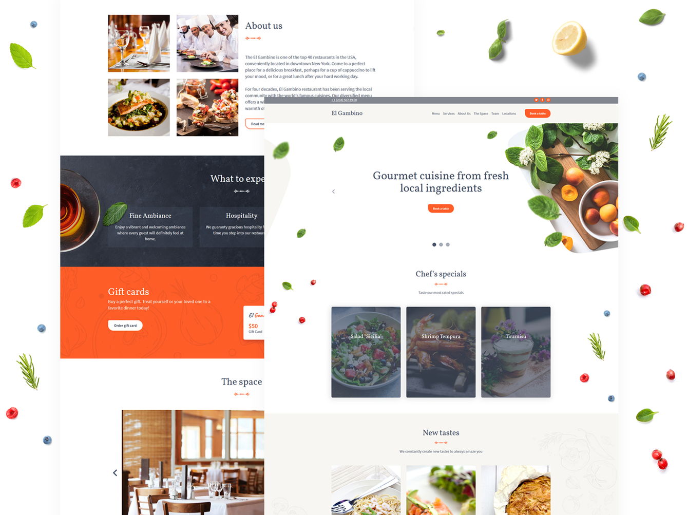 Weblium restaurant website template