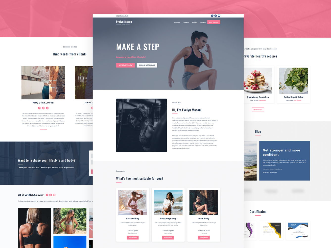 trainer website templates for side hustle