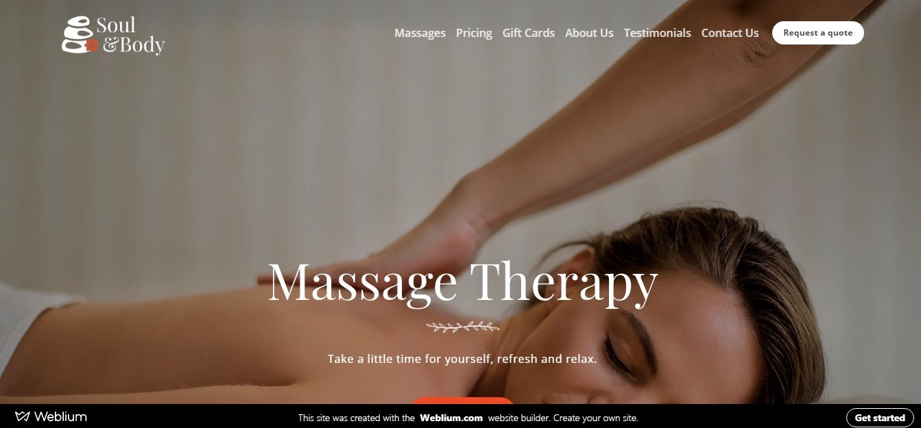 Massage website templates