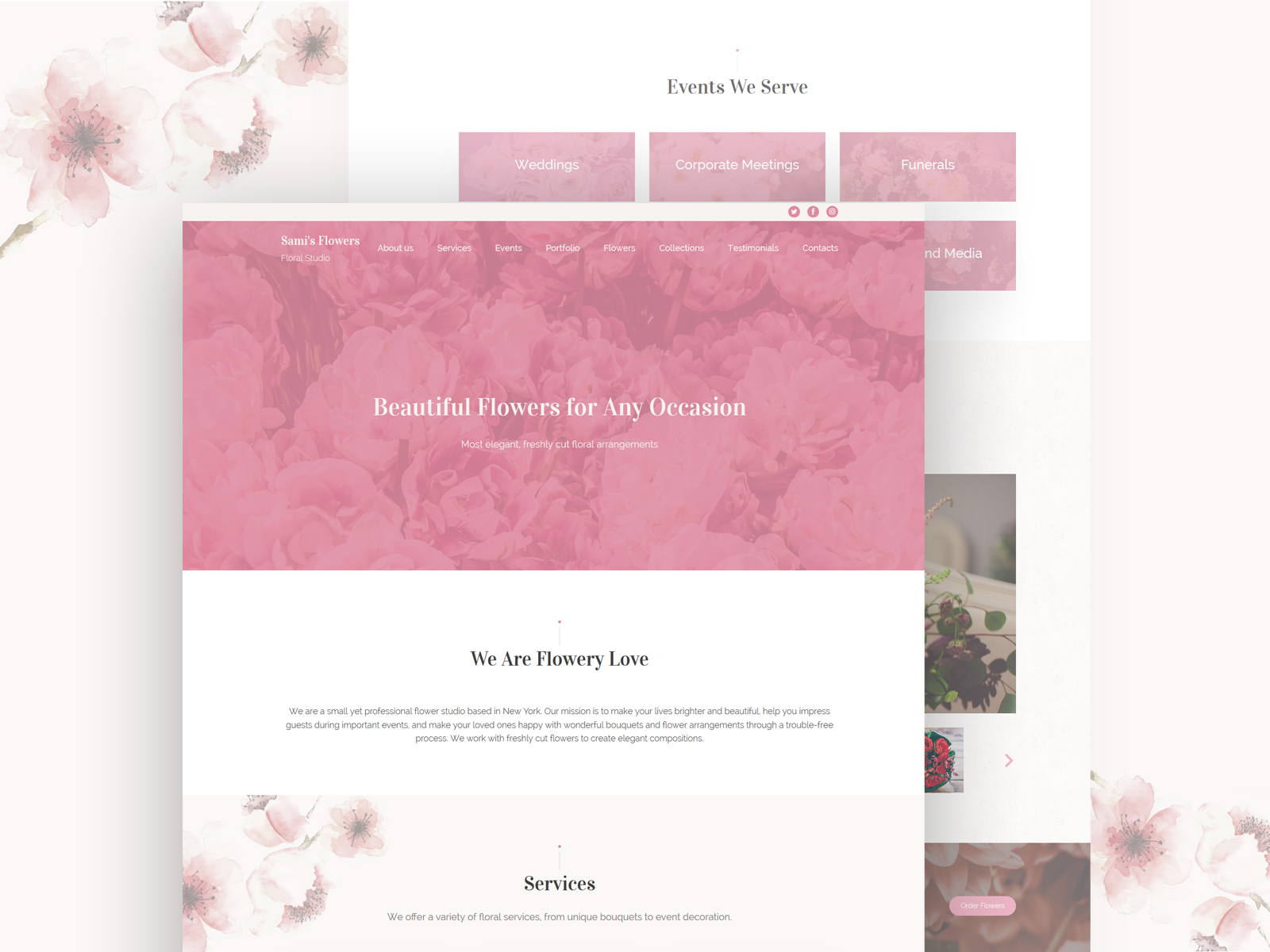 Florist Website Template Weblium