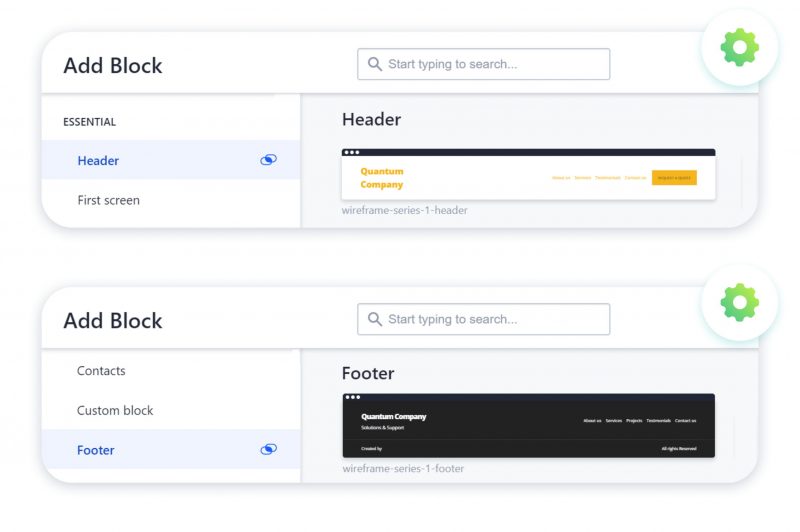 weblium updated header and footer