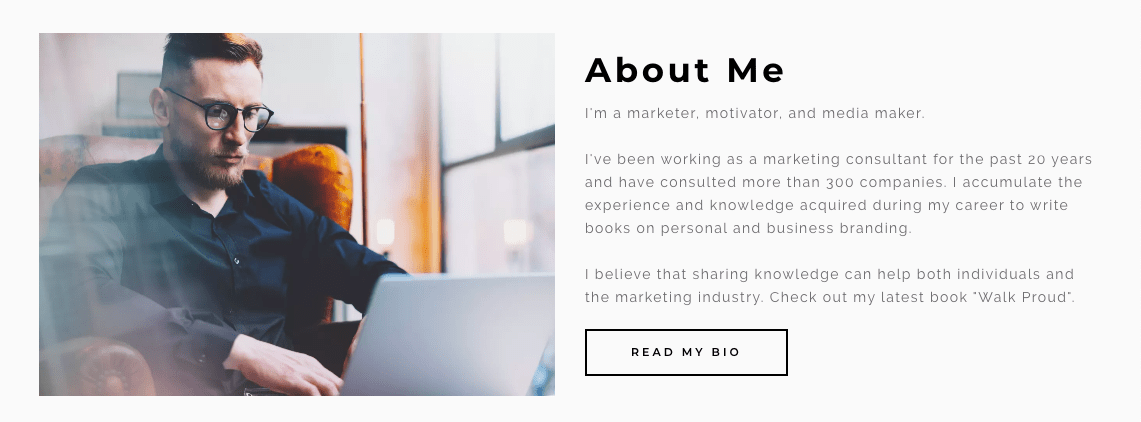 Biography Template Weblium