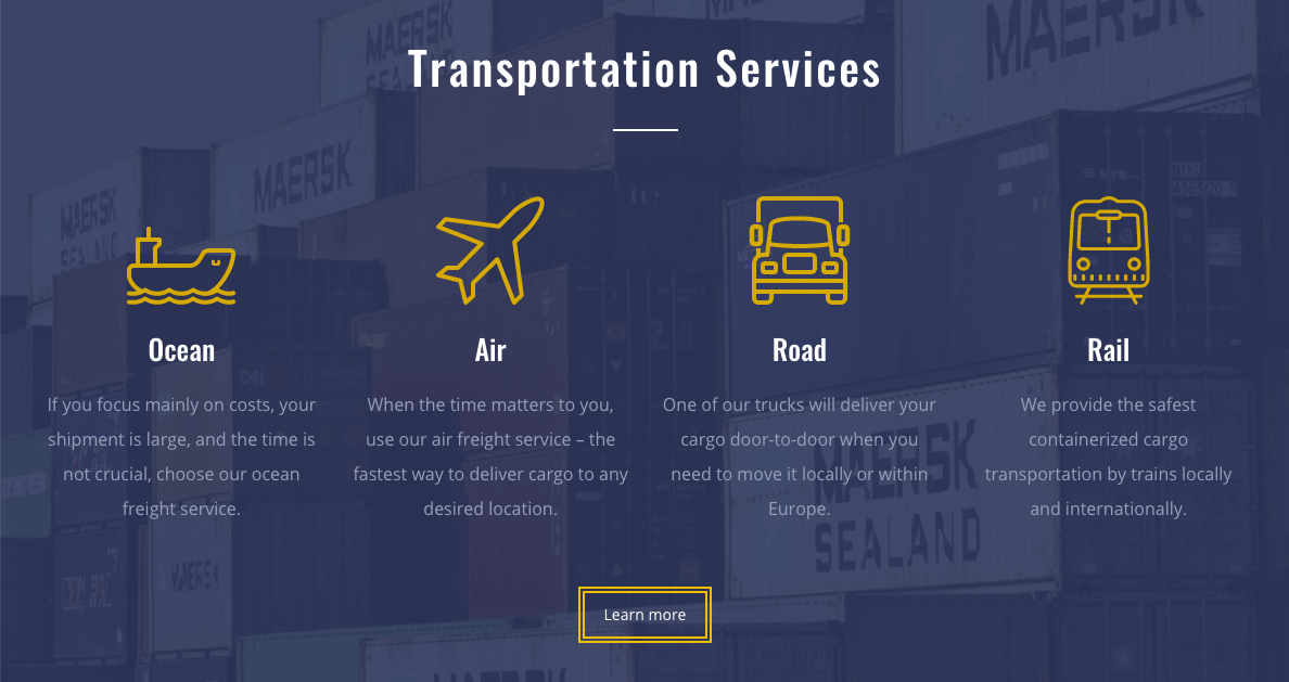 trucking logistics website templates