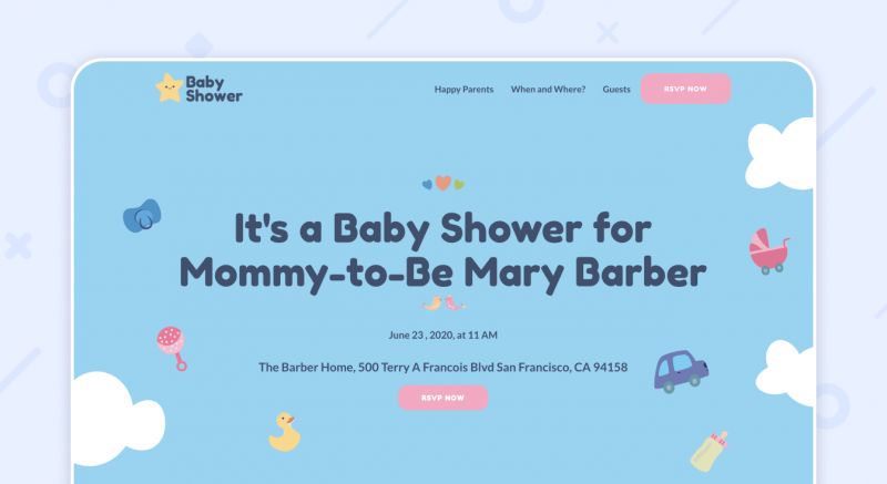 Baby Shower Web Page Example
