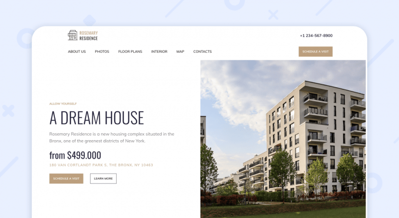 Residential Complex Website Example