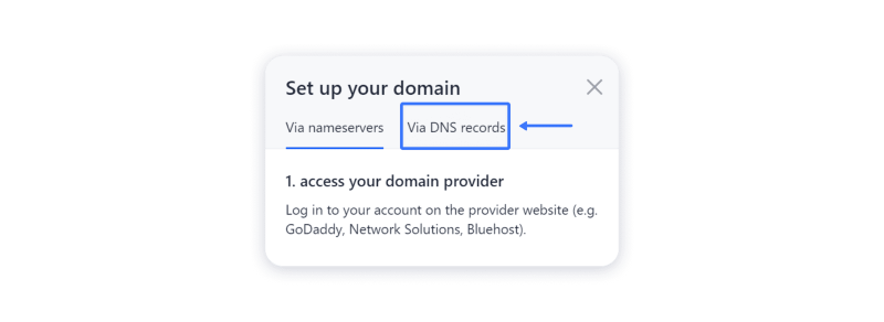 connect domain via DNS records