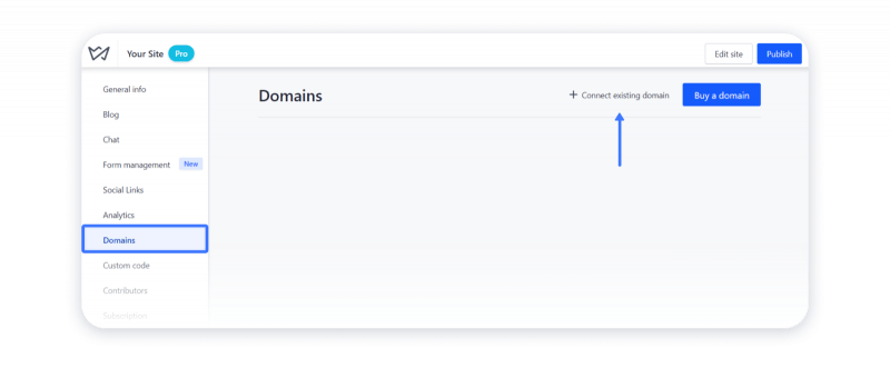 Connect existing domain