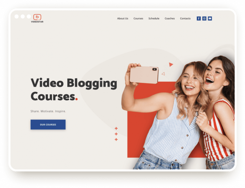 Template Video Blogger Courses