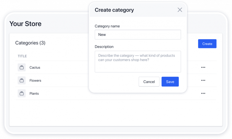 create category online store