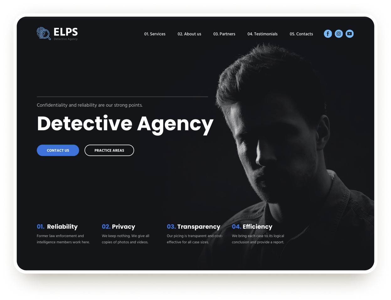 detective agency website templates weblium