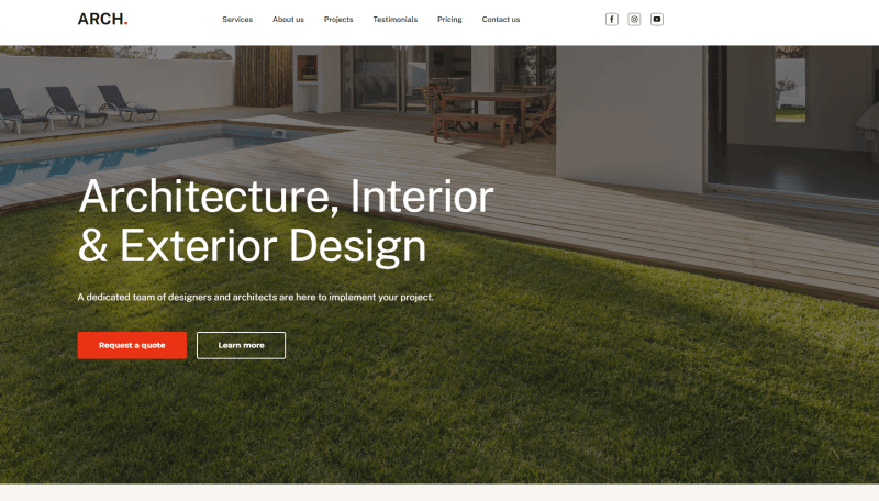 Architect Bureau website template Weblium