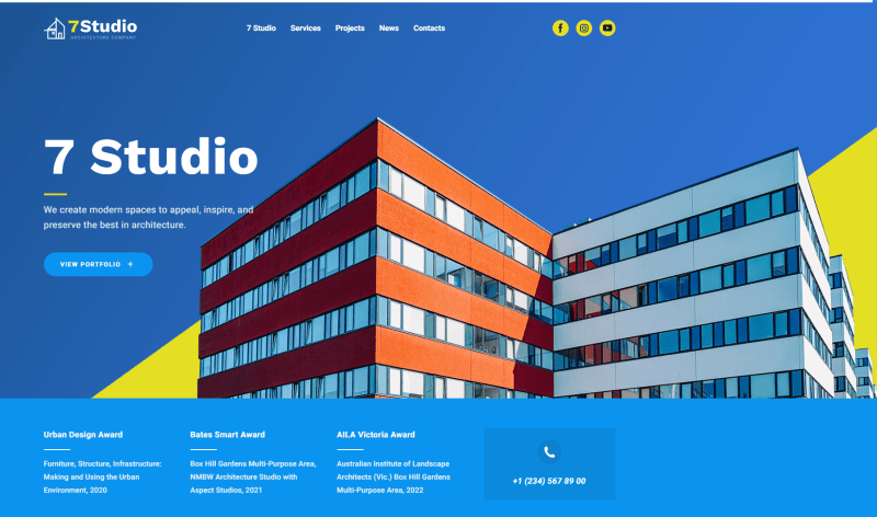 Architecture Firm website template Weblium