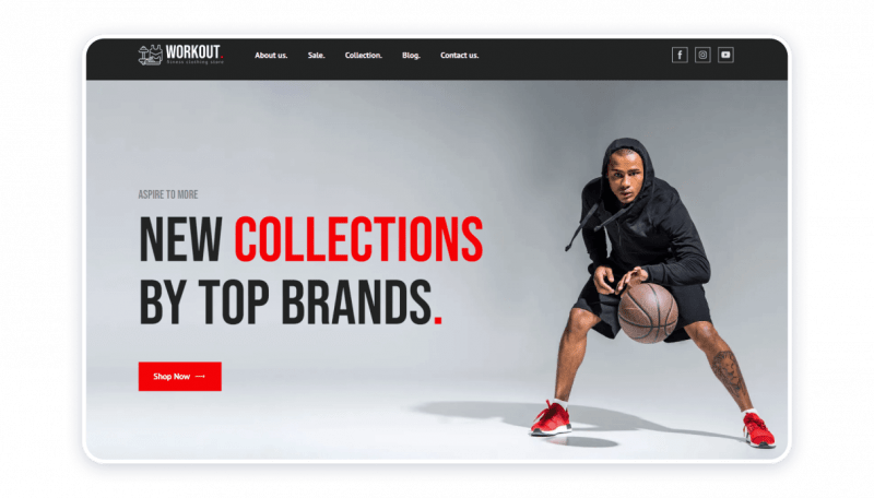 Sportswear clothes shop template