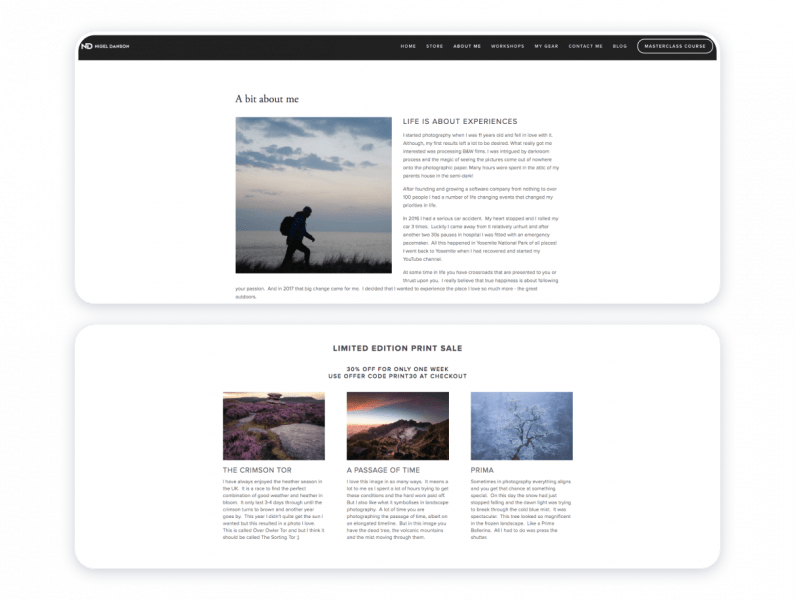 cool photographer website