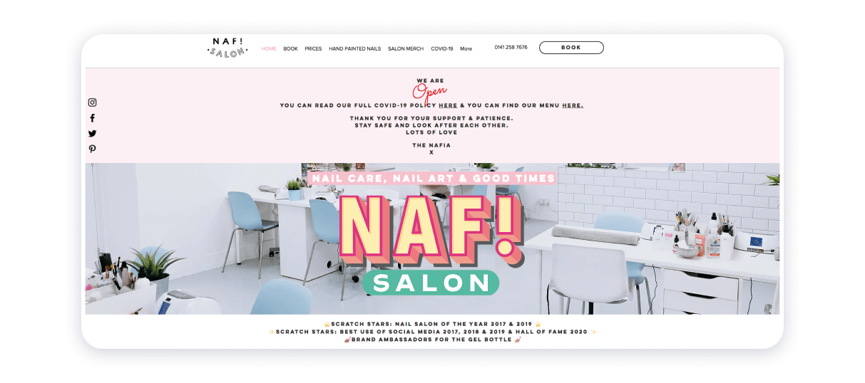 beauty salon website example