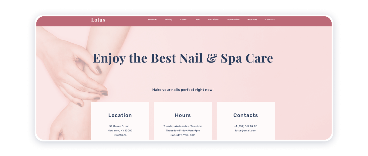nail salon websites