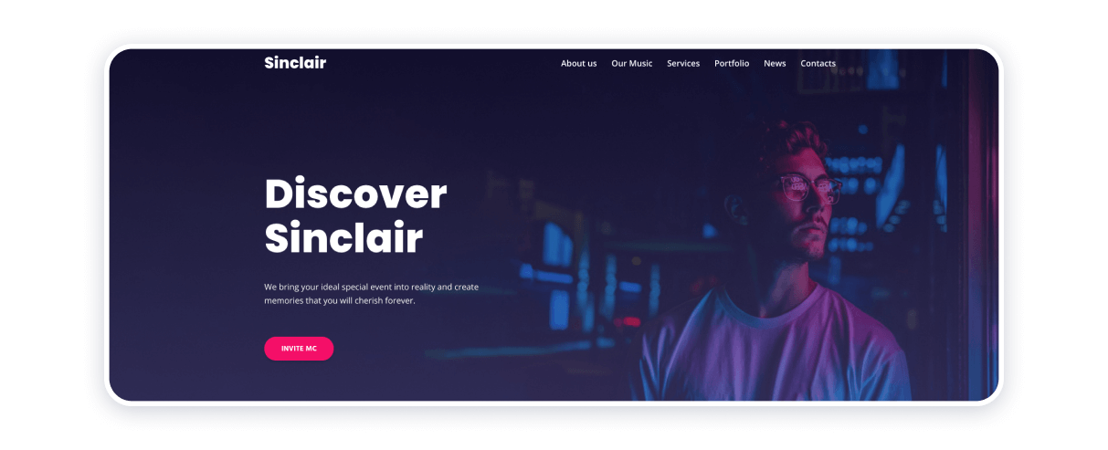 dj music website design
