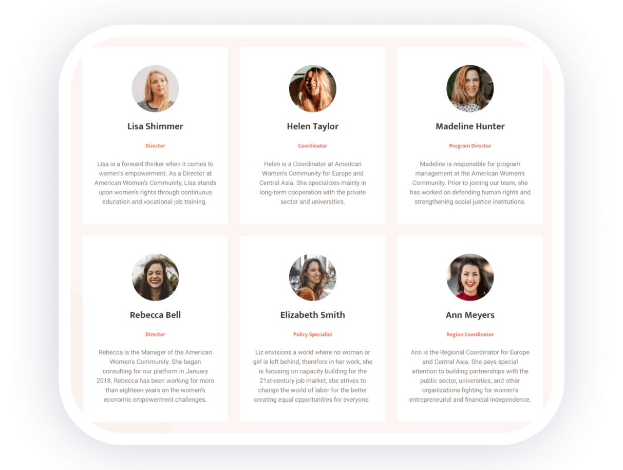 meet the team page template