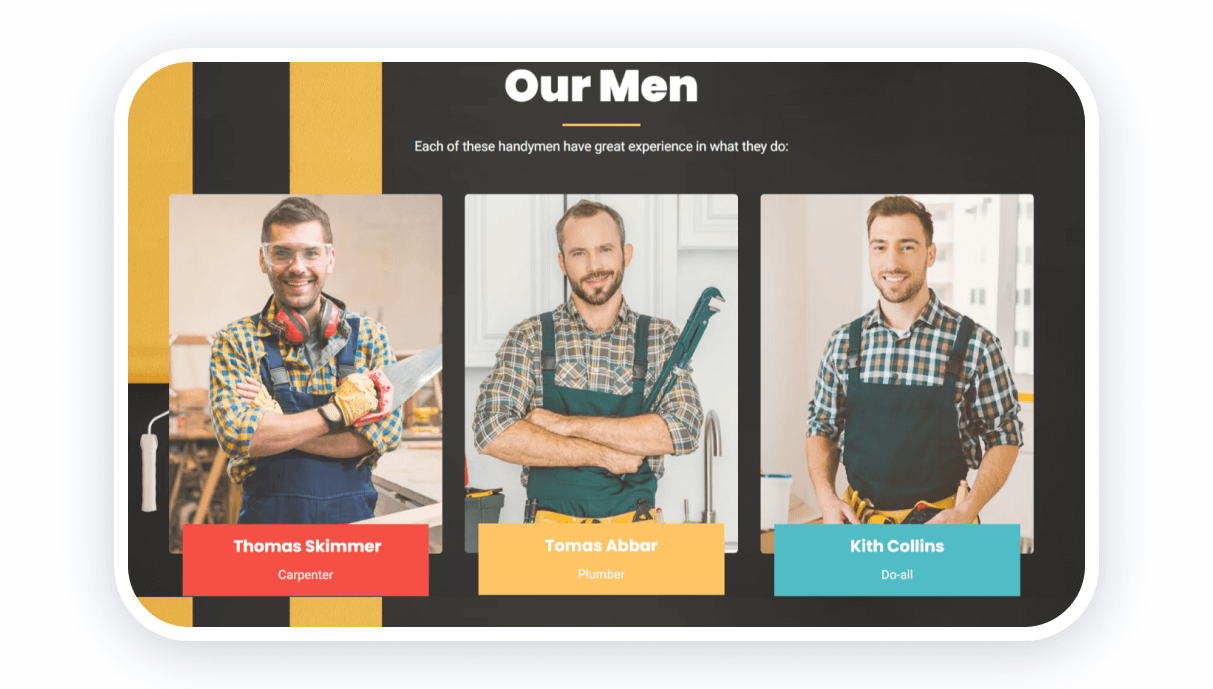 meet the team page template