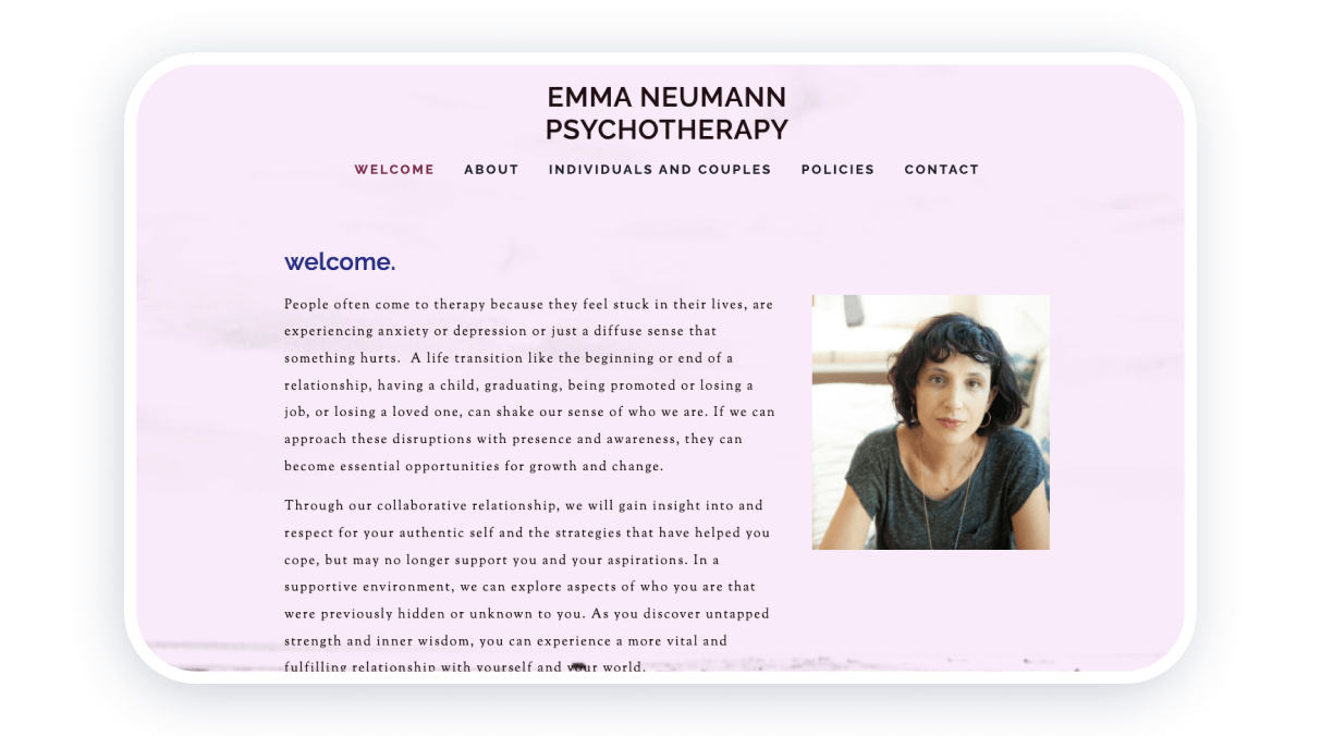psychologist website design