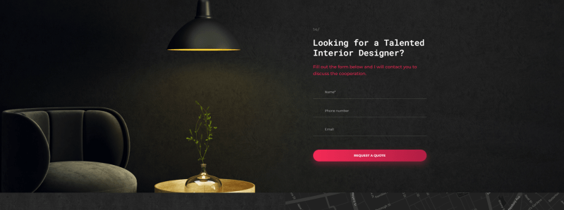 Interior design website template Weblium 5