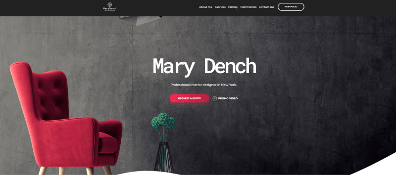 Interior designer template Weblium