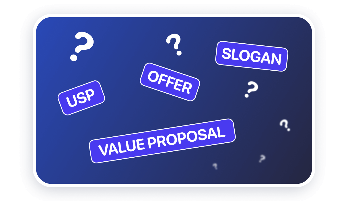USP, value proposal, slogan, offer