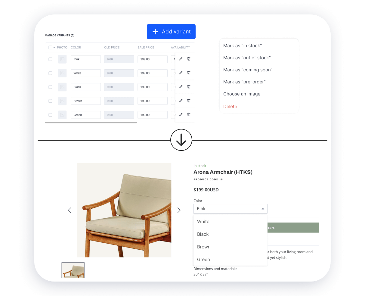 product page design template
