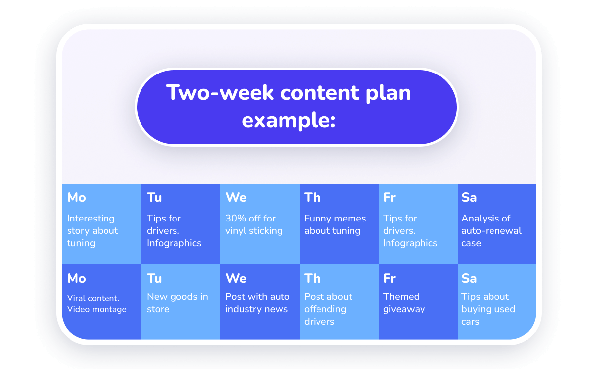 instagram content plan for business
