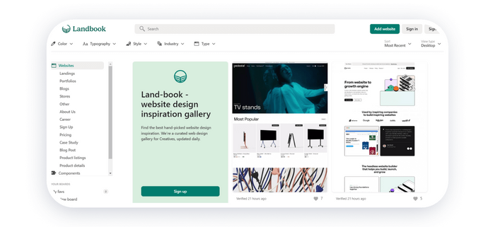 land book web design