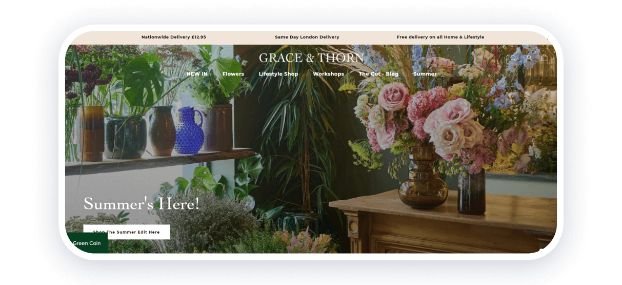 Grace and thorn best florist websites