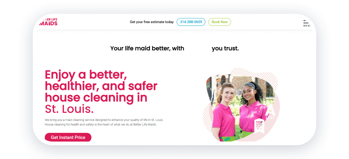 better life maids best cleaning websites